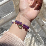 8mm Round & Rondelle Faceted Amethyst 14KGP Bracelet