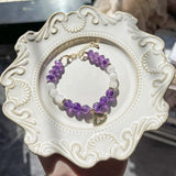 8mm Round & Rondelle Faceted Amethyst 14KGP Bracelet