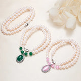 8mm Pearl Teardrop Heart Pendant Necklace