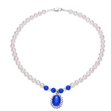 8mm Pearl Teardrop Heart Pendant Necklace