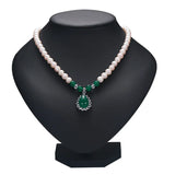 8mm Pearl Teardrop Heart Pendant Necklace