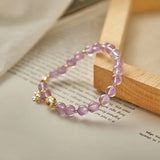 8mm Purple Jade Quartz 14KGP Bracelet