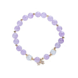 8mm Purple Jade Quartz 14KGP Bracelet