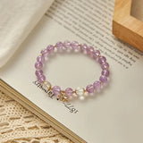 8mm Purple Jade Quartz 14KGP Bracelet