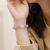 8mm Violet Jade Quartz S925 Silver Accessories Bracelet