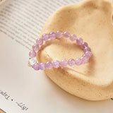 8mm Violet Jade Quartz S925 Silver Accessories Bracelet