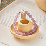 8mm Violet Jade Quartz S925 Silver Accessories Bracelet