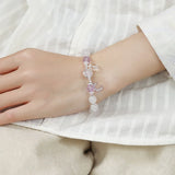 8mm Chalcedony Purple Jade Beads S925 Bracelet