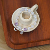 8mm Chalcedony Purple Jade Beads S925 Bracelet