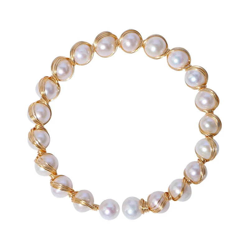 8mm Freshwater Pearl 14KGP Bracelet