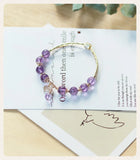 8mm Amethyst Bracelet, 14KGP, Natural Crystal Healing Stone