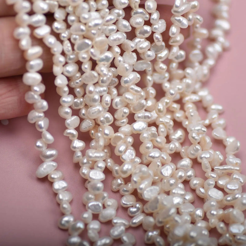 Natural AA 5-6mm Baroque Keshi Petal Freshwater Pearl Beads