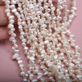 Natural AA 5-6mm Baroque Keshi Petal Freshwater Pearl Beads