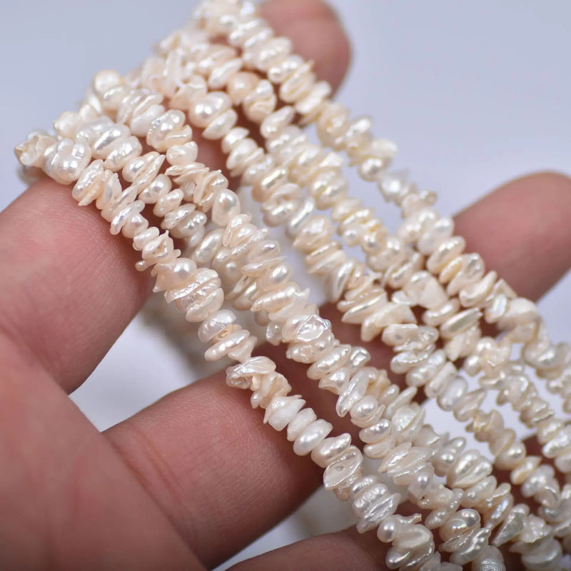 Natural AA 5-7mm Baroque Keshi Freshwater Pearl Beads for Jewelry Making