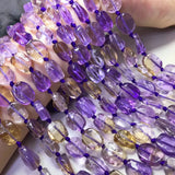 Natural Ametrine 10x14mm Rectangle Baroque Beads for Jewelry Making