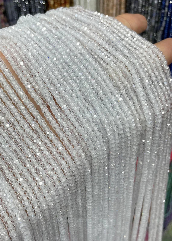 Natural Zircon 2x3mm Faceted Rondelle Beads for Jewelry Making