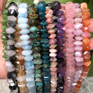 Natural Gemstone Pink Quartz Tiger Eye Lapiz Aquamarine Baroque Beads