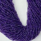 Natural Violet Amethyst 4mm 6mm Coin Faceted Beads 38-39cm