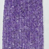 Natural Violet Amethyst 4mm 6mm Coin Faceted Beads 38-39cm
