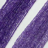 Natural Violet Amethyst 4mm 6mm Coin Faceted Beads 38-39cm