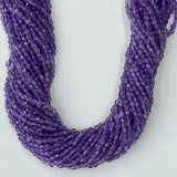 Natural Violet Amethyst 4mm 6mm Coin Faceted Beads 38-39cm