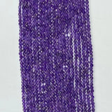 Natural Violet Amethyst 4mm 6mm Coin Faceted Beads 38-39cm