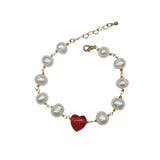 Baroque Pearl & Strawberry Quartz Bracelet for Women