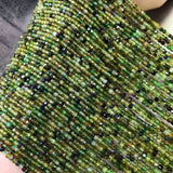 Green Tourmaline 2-2.5mm Square Faceted Beads 38-40cm
