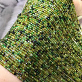 Green Tourmaline 2-2.5mm Square Faceted Beads 38-40cm