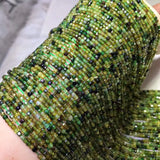 Green Tourmaline 2-2.5mm Square Faceted Beads 38-40cm