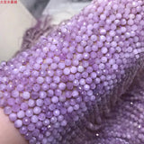 Natural Kunzite Round Faceted Beads 2mm 3mm 4mm for Jewelry Making