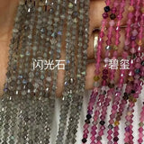 Labradorite Tourmaline 4mm Rondelle Faceted Beads