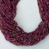 Labradorite Tourmaline 4mm Rondelle Faceted Beads