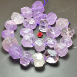 10-13x14-16mm Natural Light Amethyst Baroque Faceted Beads
