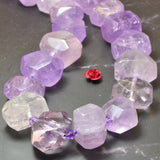 10-13x14-16mm Natural Light Amethyst Baroque Faceted Beads