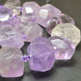 10-13x14-16mm Natural Light Amethyst Baroque Faceted Beads