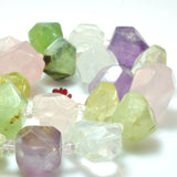 Natural Multicolor Crystal Baroque Faceted Beads 11-13x14-19mm
