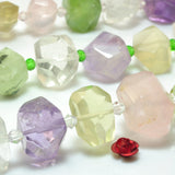 Natural Multicolor Crystal Baroque Faceted Beads 11-13x14-19mm