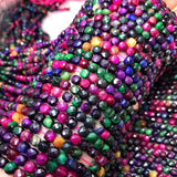 Multicolor Tiger Eye Square Faceted Beads 5-5.5mm 6.5-7mm