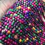 Multicolor Tiger Eye Square Faceted Beads 5-5.5mm 6.5-7mm