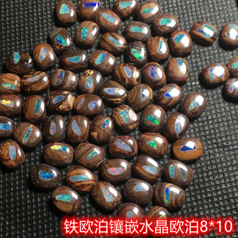 Natural Opal Inlay Iron Opal Beads 8*10mm for Jewelry Making