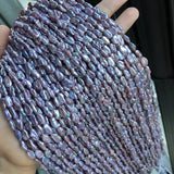 Natural Purple Biwa Keshi Freshwater Pearl Beads 4-5mm 5-6mm for Jewelry Making