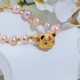 Purple Freshwater Pearl Bracelet 14kgp