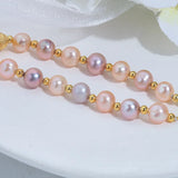 Purple Freshwater Pearl Bracelet 14kgp