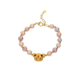 Purple Freshwater Pearl Bracelet 14kgp
