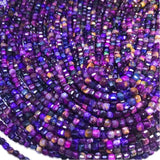 Natural Quartz 5mm Cube Faceted Beads 38-40cm