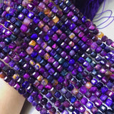 Natural Quartz 5mm Cube Faceted Beads 38-40cm