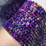 Natural Quartz 5mm Cube Faceted Beads 38-40cm