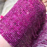 Natural Ruby 2mm 3mm 4mm Cube Faceted Beads for Jewelry Making