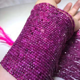 Natural Ruby 2mm 3mm 4mm Cube Faceted Beads for Jewelry Making